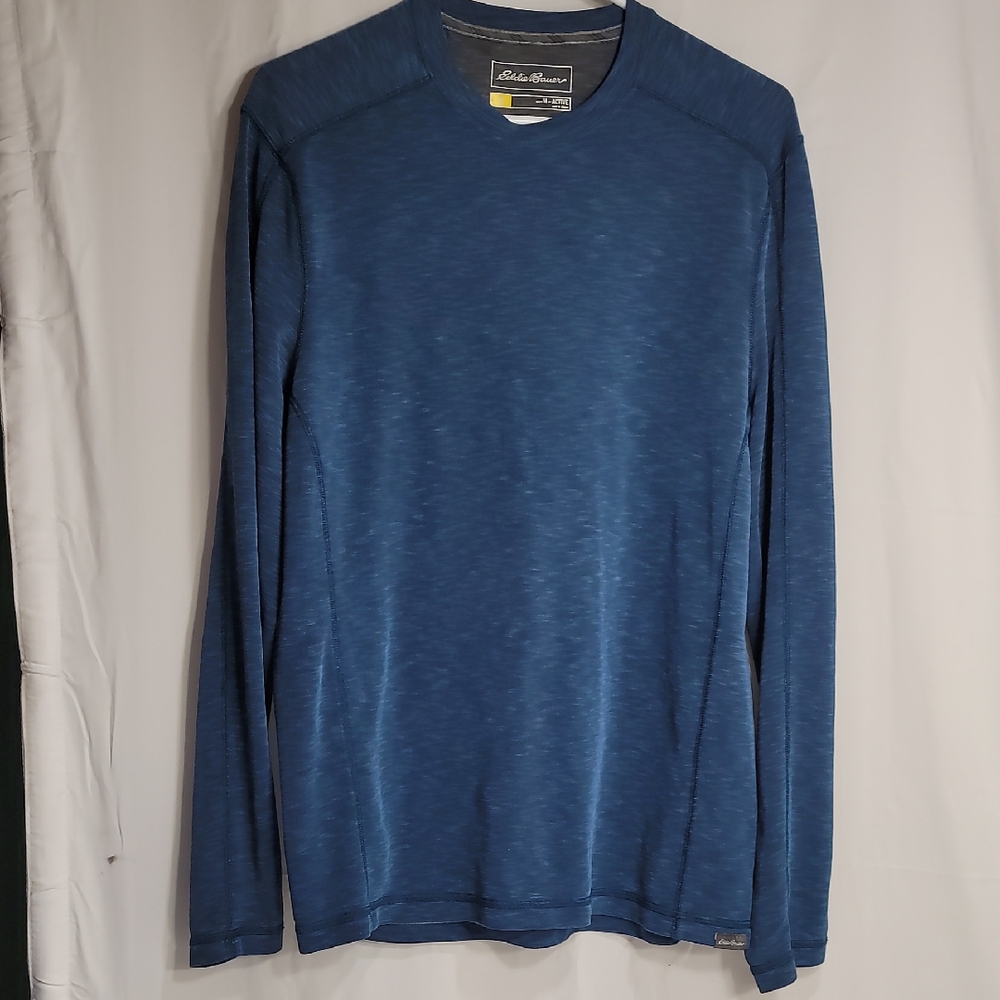 Eddie Bauer Blue Long Sleeve Tee Soft Knit Fabric